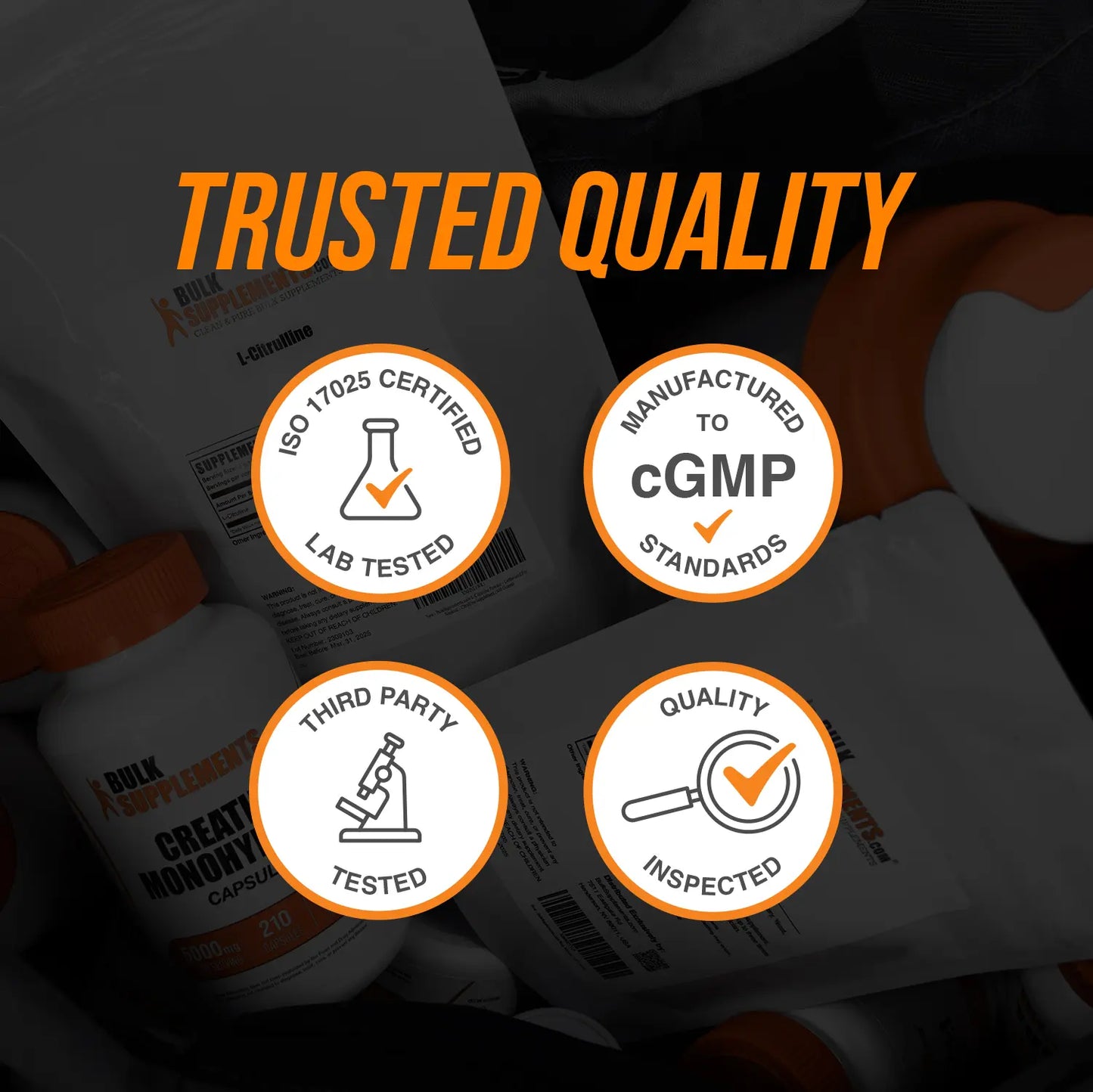 Bulksupplements - L-Arginine Capsules - Muscle Growth - Immune - 240 Capsules - 5000Mg per Serving