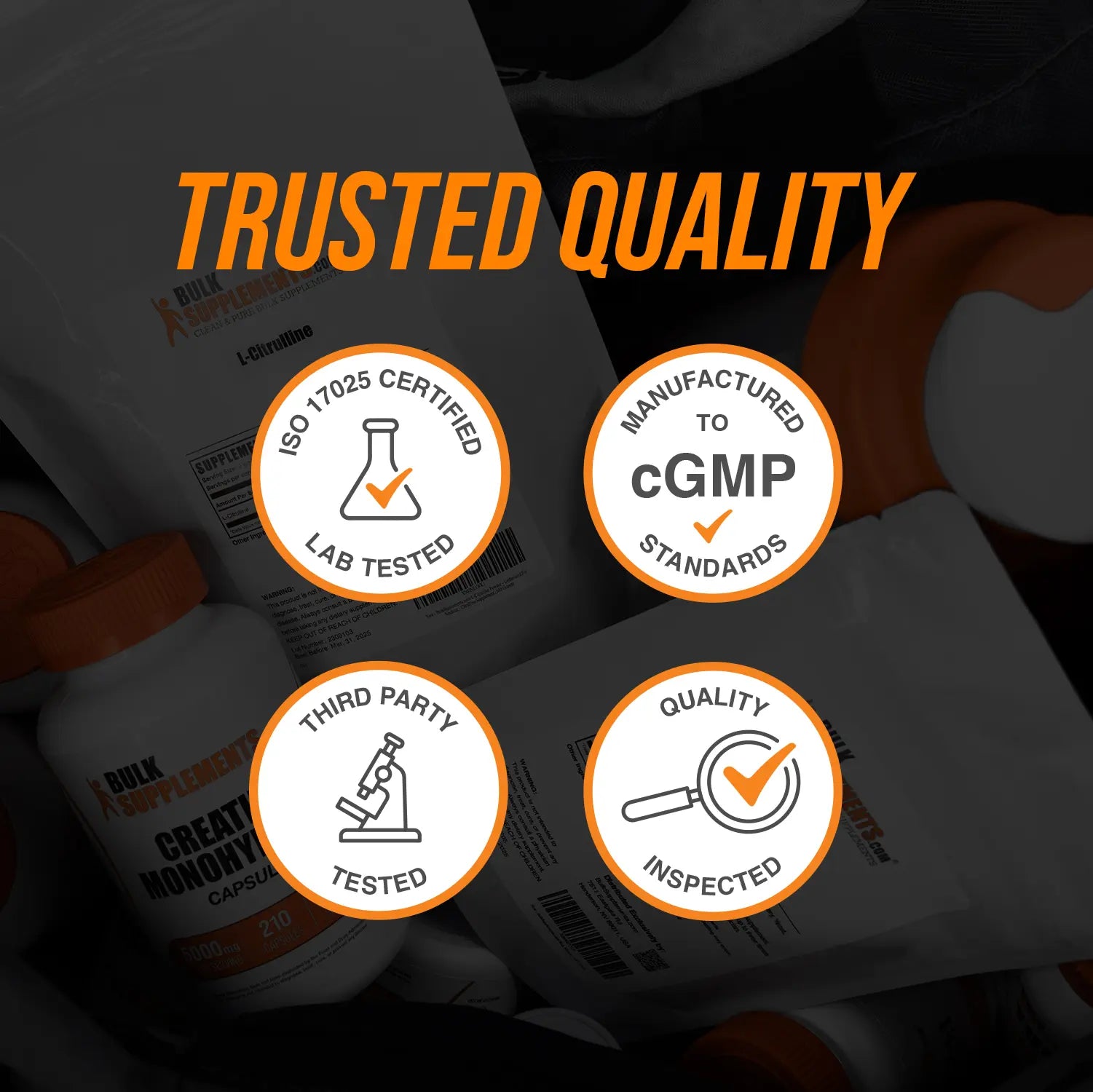 Bulksupplements - L-Arginine Capsules - Muscle Growth - Immune - 240 Capsules - 5000Mg per Serving
