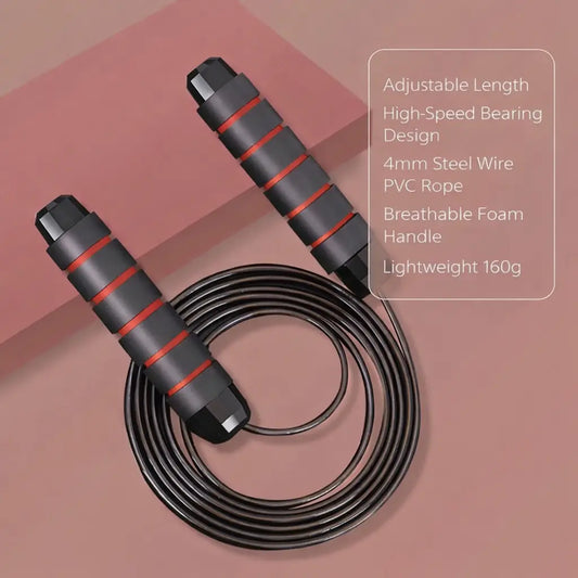 Adjustable Steel Wire Skipping Rope with 3M Adjustable Ropes, Unisex Lightweight Design, Non-Slip Foam Handles, High-Speed Ball Bearings, for Home Gym Fitness Training & Outdoor Fun