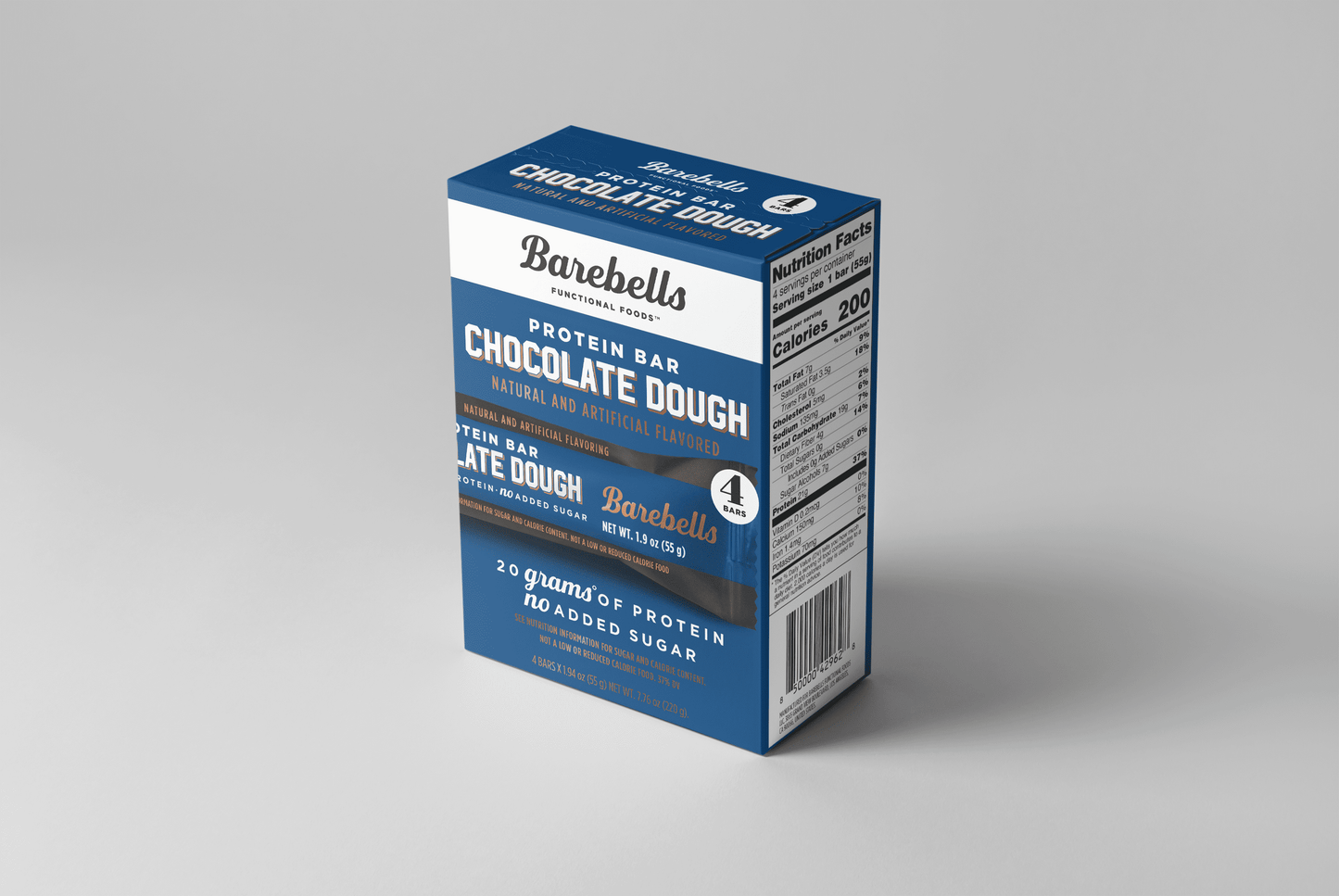 Protein Bars with 20G High Protein, 1.9Oz Bars, Chocolate Dough - 4 Count