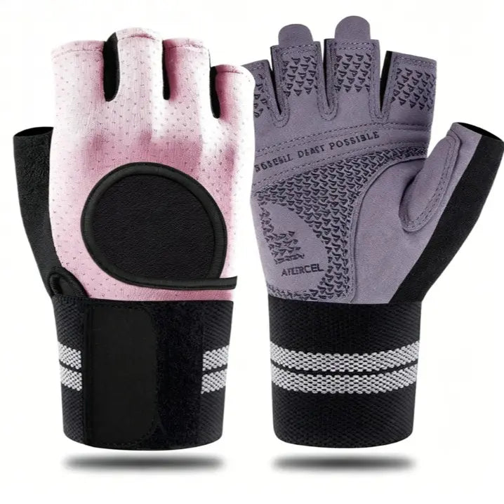 Gym Workout Gloves for Men & Women, Anti-Slip Weight Lifting Gloves with Wrist Support, Full Palm Protection & Thick Padding for Pull-Ups and Training