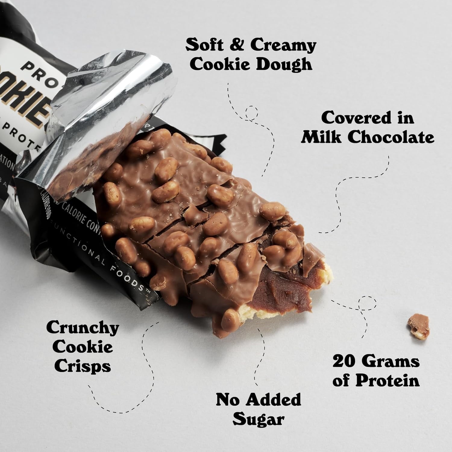 Protein Bars with 20G High Protein, 1.9Oz Bars, Cookies & Cream - 24 Count.