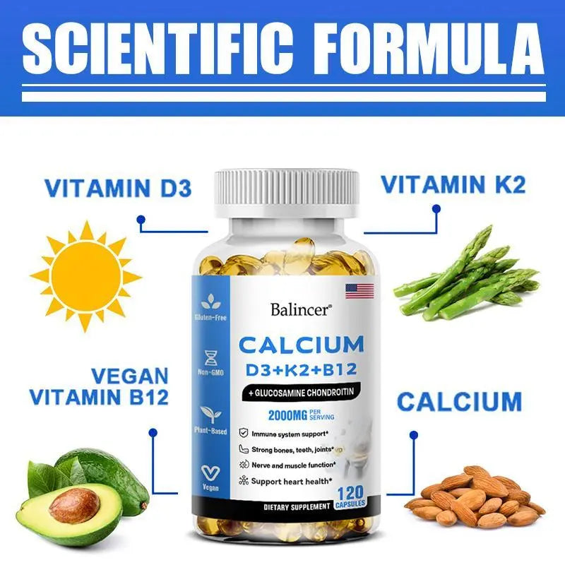 Balincer Calcium Health Supplements,Support Bone and Joint Health, 120 Capsules