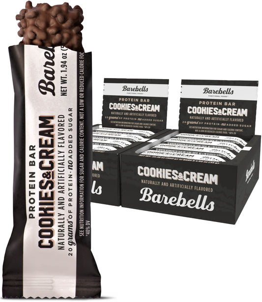 Protein Bars with 20G High Protein, 1.9Oz Bars, Cookies & Cream - 24 Count.