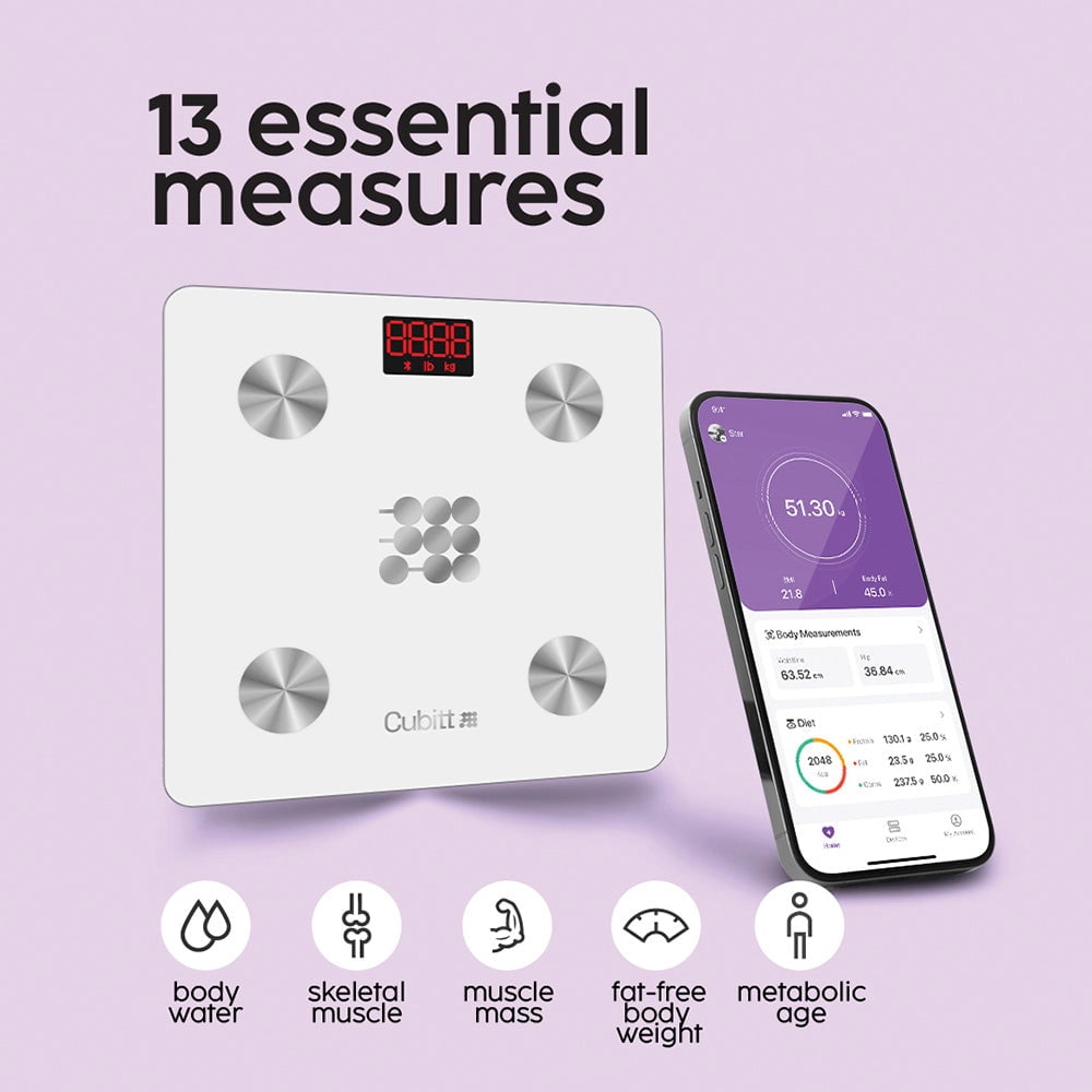 Cubitt Smart Scale - Wireless Weight Scale with Smartphone App Sync with Bluetooth