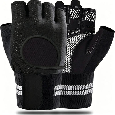 Gym Workout Gloves for Men & Women, Anti-Slip Weight Lifting Gloves with Wrist Support, Full Palm Protection & Thick Padding for Pull-Ups and Training