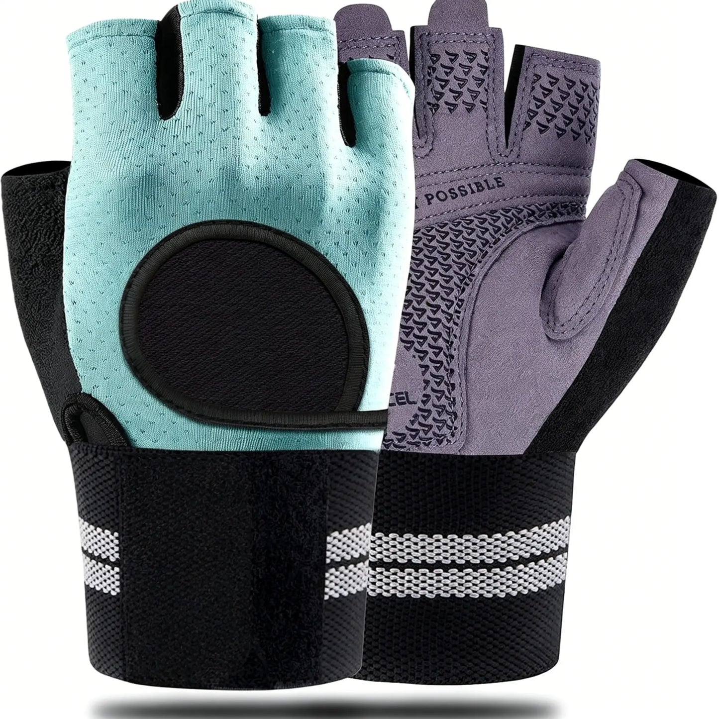 Gym Workout Gloves for Men & Women, Anti-Slip Weight Lifting Gloves with Wrist Support, Full Palm Protection & Thick Padding for Pull-Ups and Training