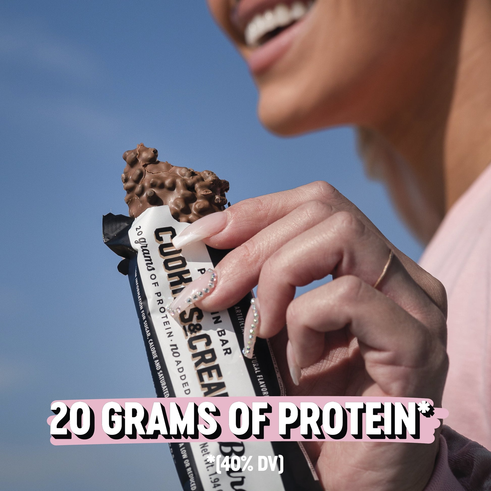Protein Bars with 20G High Protein, 1.9Oz Bars, Cookies & Cream - 24 Count.