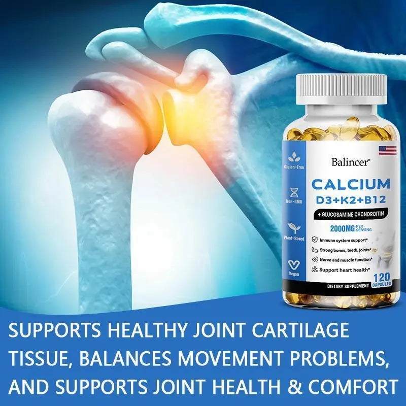 Balincer Calcium Health Supplements,Support Bone and Joint Health, 120 Capsules